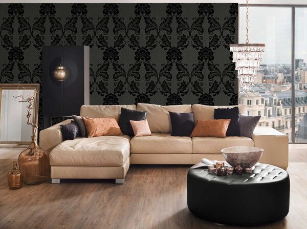 A.S. Création | Vliesová tapeta na zeď Luxury Wallpaper 30544-5 | 0,52 x 10 05 m | šedá, černá