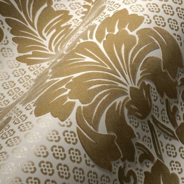 A.S. Création | Vliesová tapeta na zeď Luxury Wallpaper 30544-2 | 0,52 x 10 05 m | metalická, krémová