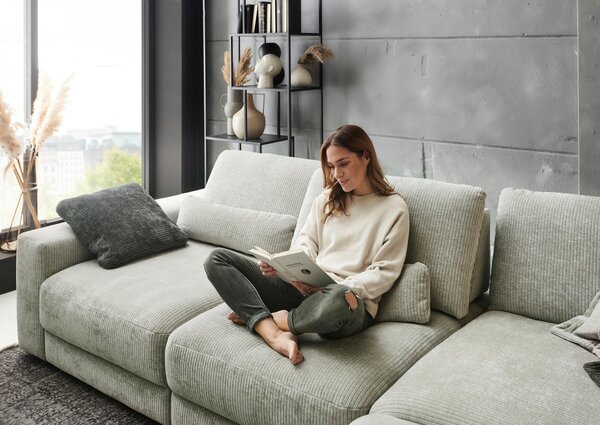 ROHOVÁ SEDAČKA, textil, barvy stříbra Niels Andersson - Sedací soupravy