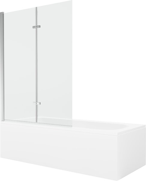 MEXEN - Vega vana 150 x 70 cm s bočním panelem, vanová zástěna, 2-křídlo 120 cm, transparentní, chrom - 550115070X9212020100