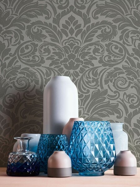 A.S. Création | Vliesová tapeta na zeď Luxury Wallpaper 30545-3 | 0,52 x 10 05 m | šedá, metalická