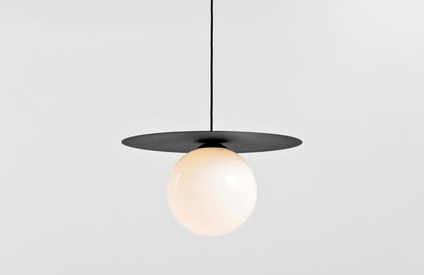 Nordic Design Černobílé skleněné závěsné světlo Lyon L