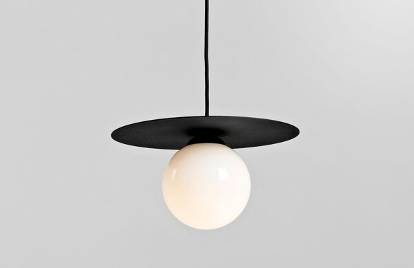 Nordic Design Černobílé skleněné závěsné světlo Lyon S