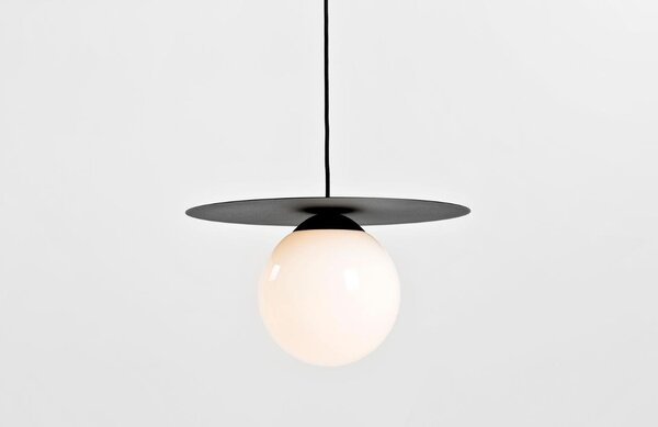 Nordic Design Černobílé skleněné závěsné světlo Lyon M