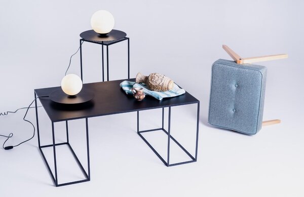 Nordic Design Černobílá skleněná stolní lampa Lyon S