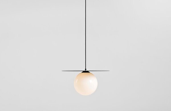 Nordic Design Černobílé skleněné závěsné světlo Lyon L