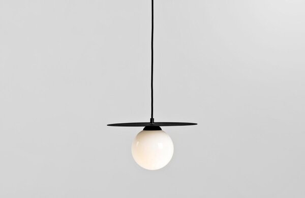 Nordic Design Černobílé skleněné závěsné světlo Lyon S