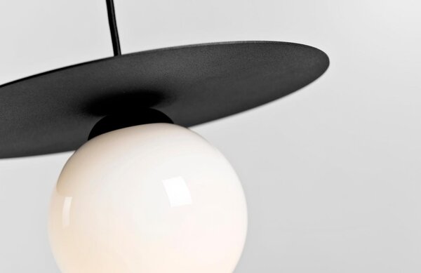 Nordic Design Černobílé skleněné závěsné světlo Lyon S