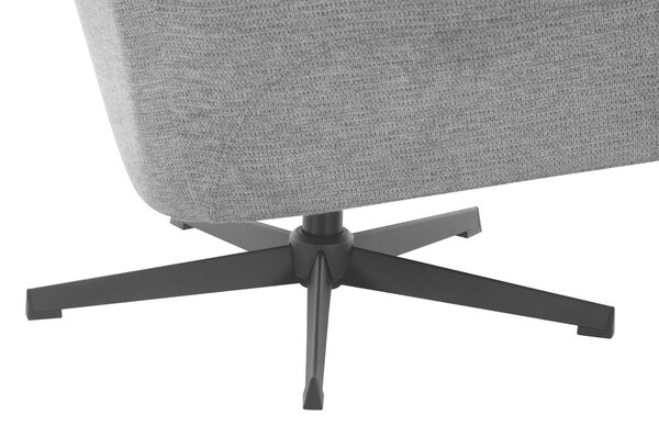 RELAXAČNÍ KŘESLO S TABURETEM, textil, šedá Welnova - Křesla klasická