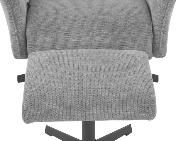RELAXAČNÍ KŘESLO S TABURETEM, textil, šedá Welnova - Křesla klasická