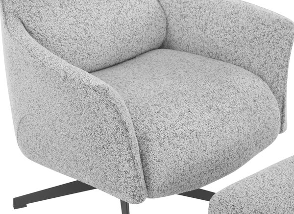 RELAXAČNÍ KŘESLO S TABURETEM, textil, šedobéžová Welnova - Křesla klasická