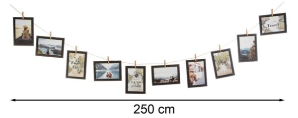 DekorStyle Fotorámečky HELIOS černé sada 10 ks