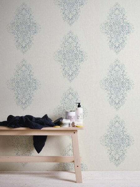 A.S. Création | Vliesová tapeta na zeď Luxury Wallpaper 31945-1 | 0,53 x 10,05 m | bílá, metalická