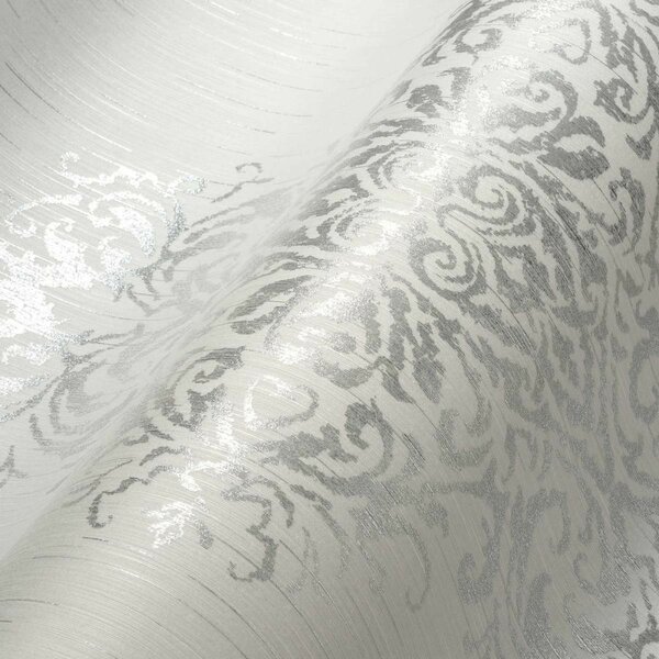 A.S. Création | Vliesová tapeta na zeď Luxury Wallpaper 31945-1 | 0,53 x 10,05 m | bílá, metalická