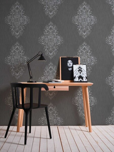 A.S. Création | Vliesová tapeta na zeď Luxury Wallpaper 31945-4 | 0,53 x 10,05 m | šedá, metalická