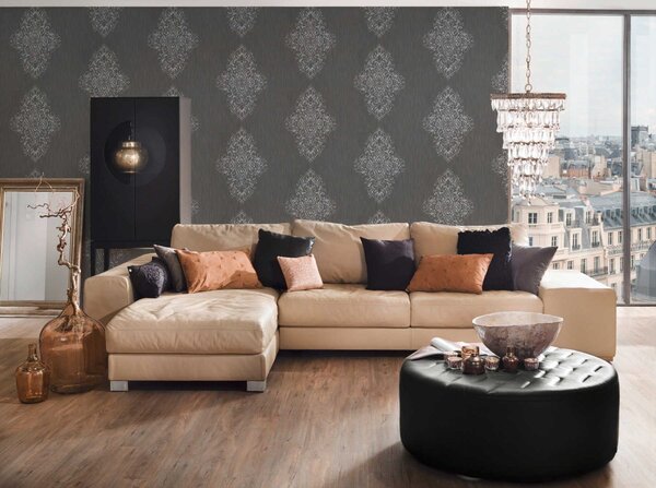 A.S. Création | Vliesová tapeta na zeď Luxury Wallpaper 31945-4 | 0,53 x 10,05 m | šedá, metalická