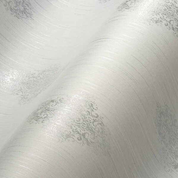 A.S. Création | Vliesová tapeta na zeď Luxury Wallpaper 31946-1 | 0,53 x 10,05 m | bílá, metalická