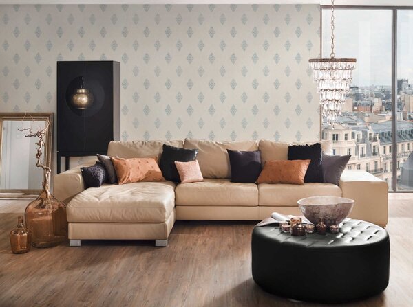 A.S. Création | Vliesová tapeta na zeď Luxury Wallpaper 31946-1 | 0,53 x 10,05 m | bílá, metalická