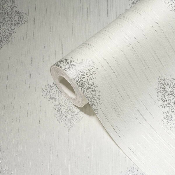 A.S. Création | Vliesová tapeta na zeď Luxury Wallpaper 31946-1 | 0,53 x 10,05 m | bílá, metalická