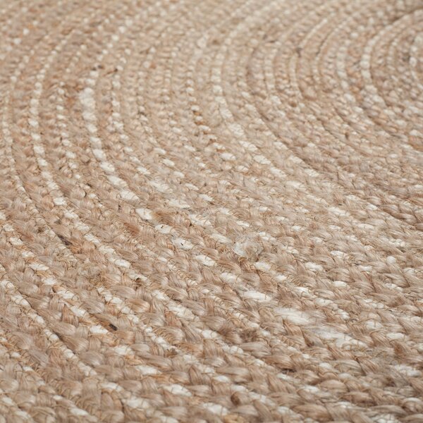 Flair Rugs, Kusový koberec Capri Jute Natural kruh, 133x133 (průměr) kruh, béžová, chodba / předsíň