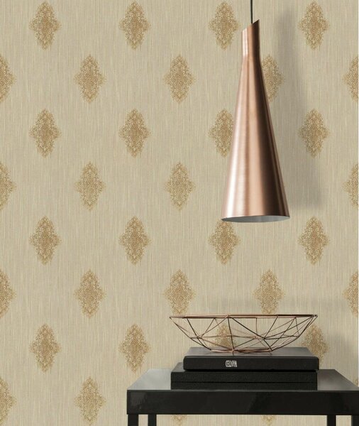 A.S. Création | Vliesová tapeta na zeď Luxury Wallpaper 31946-3 | 0,53 x 10,05 m | béžová, zlatá