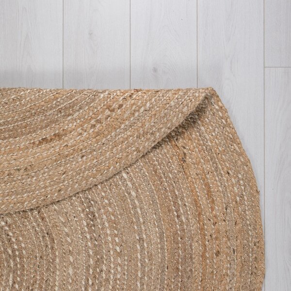 Flair Rugs, Kusový koberec Capri Jute Natural kruh, 133x133 (průměr) kruh, béžová, chodba / předsíň