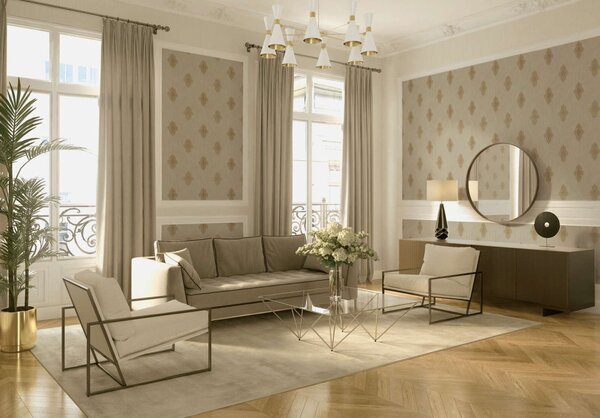A.S. Création | Vliesová tapeta na zeď Luxury Wallpaper 31946-3 | 0,53 x 10,05 m | béžová, zlatá