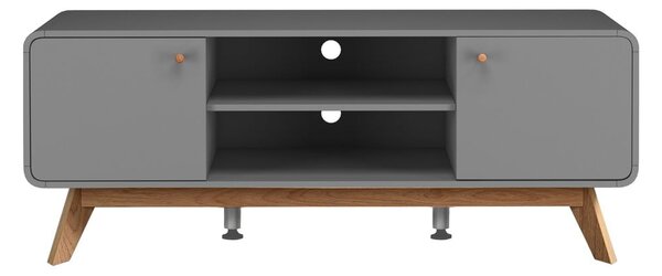 Šedý TV stolek 140x53 cm Caitlin – Støraa