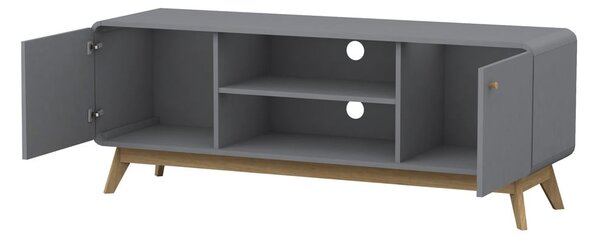 Šedý TV stolek 140x53 cm Caitlin – Støraa