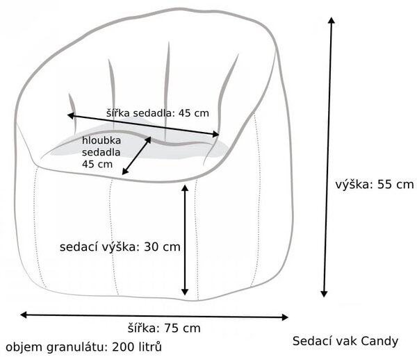 Sedací křeslo Primabag Candy limetka