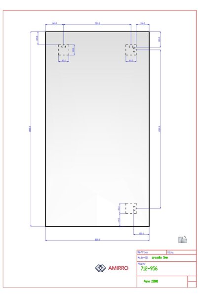 Zrcadlo na chodbu do předsíně nástěnné PURE 5 mm 80 x 150 cm s leštěnou hranou 712-956