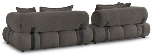-25 % Dny MOMENTI– Bobochic Paris Hnědá bouclé čtyřmístná pohovka Alya 338 cm