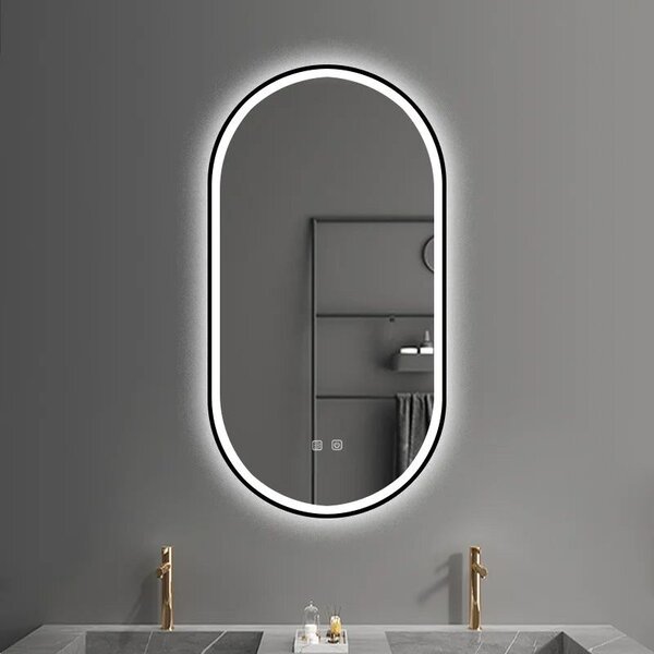 Zrcadlo LED OVL 50x100cm Black
