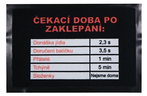 GDmats, POSLEDNÍ ŠANCE: Rohožka Čekací doba 40x60 cm - na ven i na doma, 40x60, černá