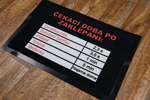 GDmats, POSLEDNÍ ŠANCE: Rohožka Čekací doba 40x60 cm - na ven i na doma, 40x60, černá