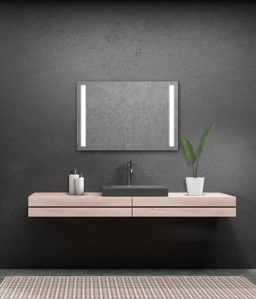 Zrcadlo do koupelny s dvěma LED pruhy - 140 x 70 cm se senzorem - Lumina Senzor LED