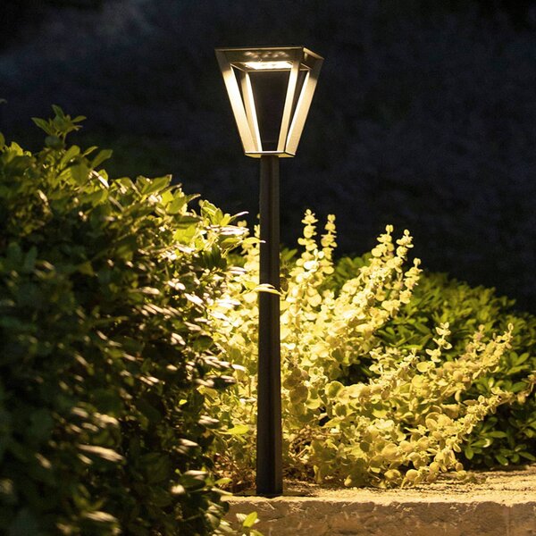 Les Jardins LED solární osvětlení cesty Metro se senzorem šedá, stmívatelný, Hliník / šedá / zinek, Hliník, Venkovní patník / osvětlení cesty