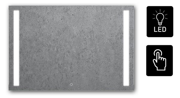 LUMINA na zeď chodbu do pokoje ložnice koupelny předsíně SENZOR LED - 100 x 70 cm se dvěma LED podsvícenými pruhy a s dotykovým senzorem 901-541