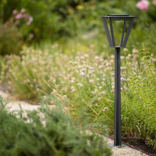 Les Jardins LED solární osvětlení cesty Metro se senzorem šedá, stmívatelný, Hliník / šedá / zinek, Hliník, Venkovní patník / osvětlení cesty