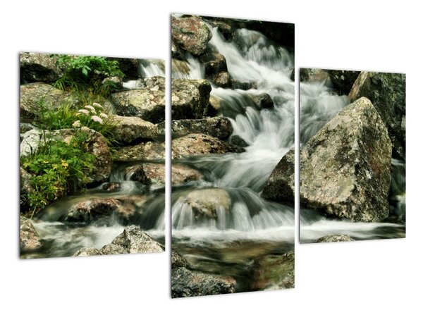 Horský vodopád - obraz (90x60cm)