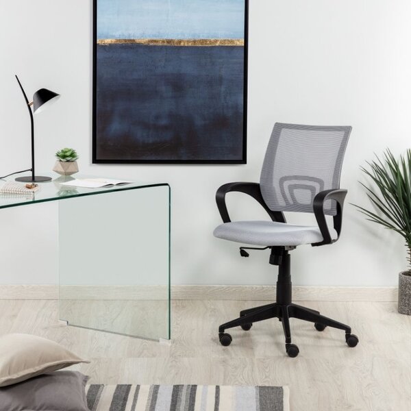 Skleněný pracovní stůl Kave Home Burano 125 x 70 cm