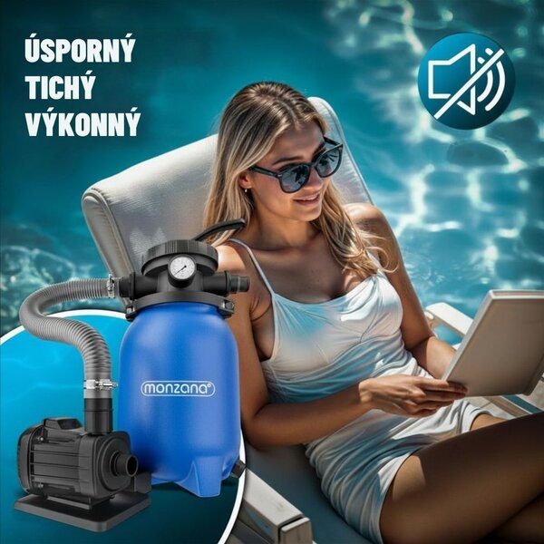 Písková filtrace k bazénu AQUA s filtračními kuličkami, 5 000 l/h, modrá Monzana
