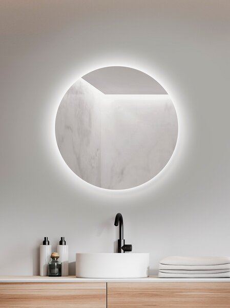 Kulaté zrcadlo do koupelny s LED osvětlením - ⌀ 60 cm - Ambiente Ronde