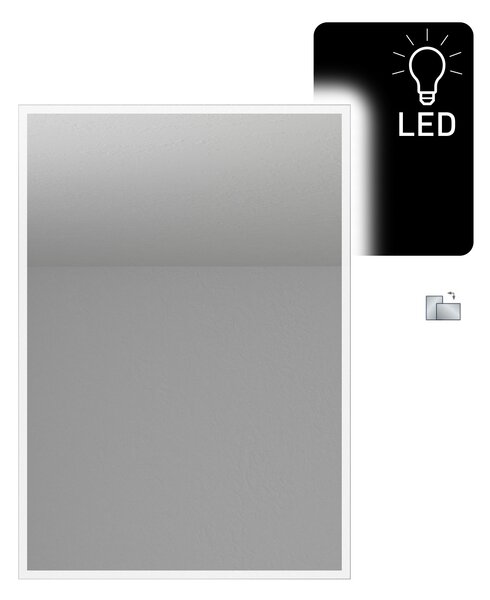Zrcadlo na zeď chodbu do pokoje ložnice koupelny předsíně MOONLIGHT 100 x 70 cm s LED podsvíceným okrajem po celém obvodu 411-002