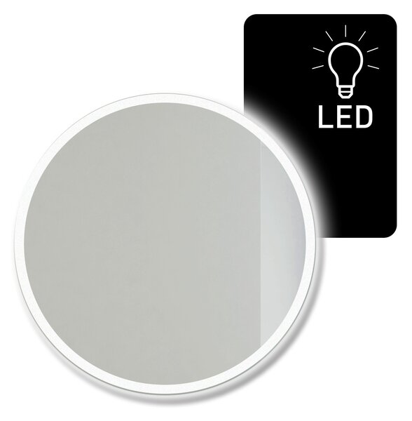 Zrcadlo na zeď chodbu do pokoje ložnice koupelny předsíně kulaté MOONLIGHT kruh průměr 60 cm s LED podsvíceným okrajem po celém obvodu 411-040