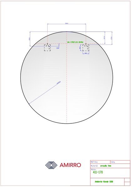 Kulaté zrcadlo do koupelny s LED osvětlením - ⌀ 120 cm - Ambiente Ronde