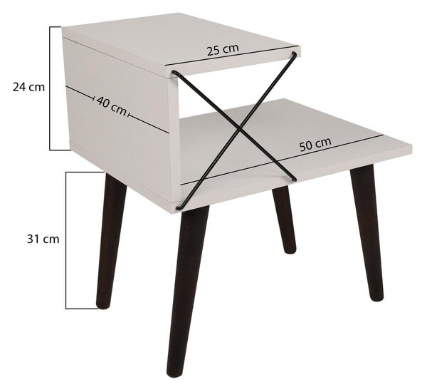 Noční stolek Crossline (černý mramor). Akce -24%