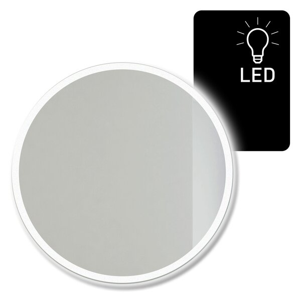 Zrcadlo na zeď chodbu do pokoje ložnice koupelny předsíně kulaté MOONLIGHT kruh průměr 70 cm s LED podsvíceným okrajem po celém obvodu 411-057
