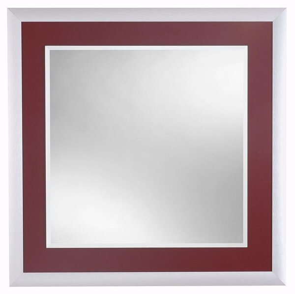 Dekorativní zrcadlo na zeď - 69 x 69 cm s vínovým podkladem - Fenix Red