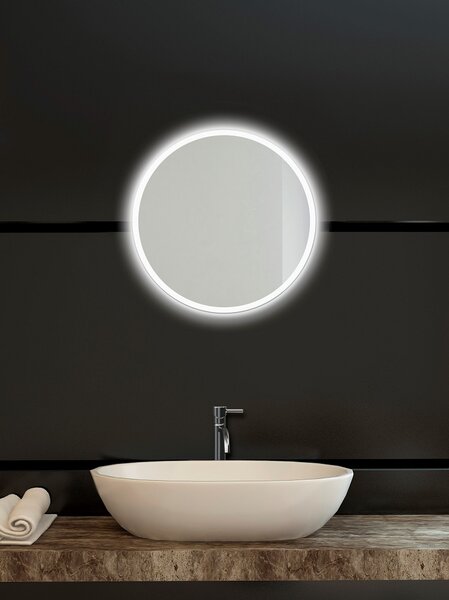 Kulaté zrcadlo do koupelny s LED osvětlením - ⌀ 50 cm - Moonlight Ronde